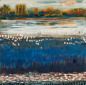 Peinture Stéphanie de Malherbe pour article L'art comme ressource précieuse cotre l'isolement